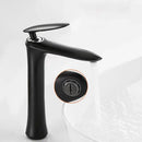 Modern minimalist black & white brass bathroom faucet