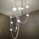 Modern minimalist black & white colorized led dimmable ceiling chandelier dining room