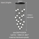 Modern minimalist black & white creative led chandeliers living room