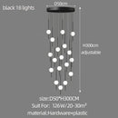 Modern minimalist black & white creative led chandeliers living room
