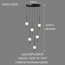 Modern minimalist black & white creative led chandeliers living room