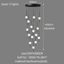 Modern minimalist black & white creative led chandeliers living room