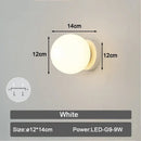 Modern minimalist black & white frosted glass ball led wall lamp bedroom