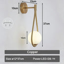 Modern minimalist black & white frosted glass ball led wall lamp bedroom