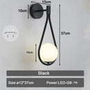 Modern minimalist black & white frosted glass ball led wall lamp bedroom