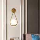 Modern minimalist black & white frosted glass ball led wall lamp bedroom