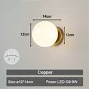Modern minimalist black & white frosted glass ball led wall lamp bedroom