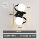 Modern minimalist black & white frosted glass ball led wall lamp bedroom
