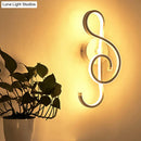 DecorBites™ Modern Rhythm Shaped Bedroom Wall Sconce with Acrylic LED - Black/White, Mount as Lamp - Choose Neutral/Warm/White Light