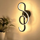 DecorBites™ Modern Rhythm Shaped Bedroom Wall Sconce with Acrylic LED - Black/White, Mount as Lamp - Choose Neutral/Warm/White Light