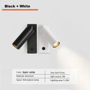 Modern minimalist black & white led wall light bedroom spotlight