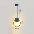 Modern minimalist black & white ring pendant lamp dining room led