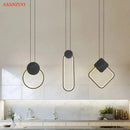 Modern minimalist black & white ring pendant lamp dining room led