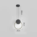 Modern minimalist black & white ring pendant lamp dining room led