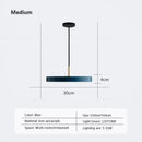 Modern minimalist blue and gold led study disc pendant light bedroom