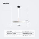 Modern minimalist blue and gold led study disc pendant light bedroom