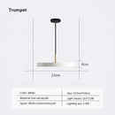 Modern minimalist blue and gold led study disc pendant light bedroom