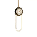 Modern minimalist bronze & white oval wall lamp bedroom light