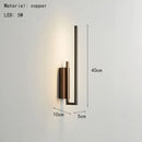 Modern minimalist brushed bronze & gold brass wall sconce bedroom light