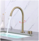Modern minimalist brushed gold basin faucet bathroom sink tap