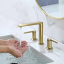 Modern minimalist brushed gold brass basin faucet bathroom fixture