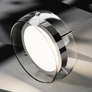 Modern minimalist chrome and glass dining pendant light