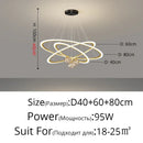 Modern minimalist circle ring pendant light with crystal bedroom chandelier