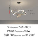 Modern minimalist circle ring pendant light with crystal bedroom chandelier