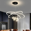 Modern minimalist circle ring pendant light with crystal bedroom chandelier