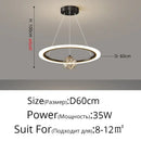 Modern minimalist circle ring pendant light with crystal bedroom chandelier