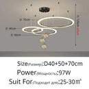 Modern minimalist circle ring pendant light with crystal bedroom chandelier