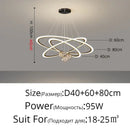 Modern minimalist circle ring pendant light with crystal bedroom chandelier