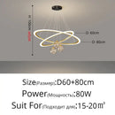 Modern minimalist circle ring pendant light with crystal bedroom chandelier