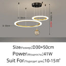 Modern minimalist circle ring pendant light with crystal bedroom chandelier