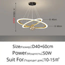 Modern minimalist circle ring pendant light with crystal bedroom chandelier
