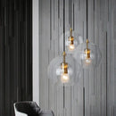 Modern minimalist clear glass ball pendant light for dining room