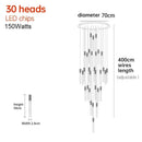 Modern minimalist crystal led pendant light for living room