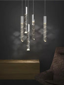 Modern minimalist crystal led pendant light for living room