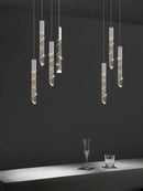 Modern minimalist crystal led pendant light for living room