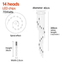 Modern minimalist crystal led pendant light for living room