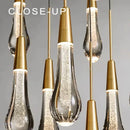 Modern minimalist crystal water-drop ceiling chandelier dining room