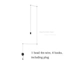 Modern minimalist decorbites black rope pendant lamp living room light