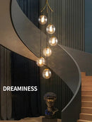 Modern minimalist decorbites glass ball chandelier staircase light