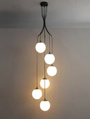 Modern minimalist decorbites glass ball chandelier staircase light