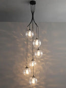 Modern minimalist decorbites glass ball chandelier staircase light