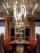 Modern minimalist elegant led glass chandelier for dining room