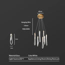 Modern minimalist elegant led glass chandelier for dining room