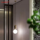 Modern minimalist glass ball led pendant lamp bedroom black & gold