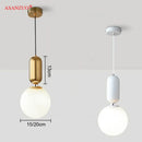 Modern minimalist glass ball led pendant lamp bedroom black & gold