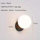 Modern minimalist glass ball led wall lamp bedroom sconce